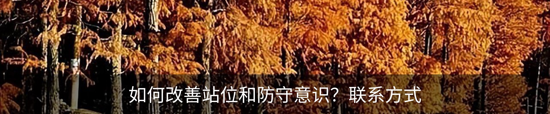 如何改善站位和防守意识？联系方式